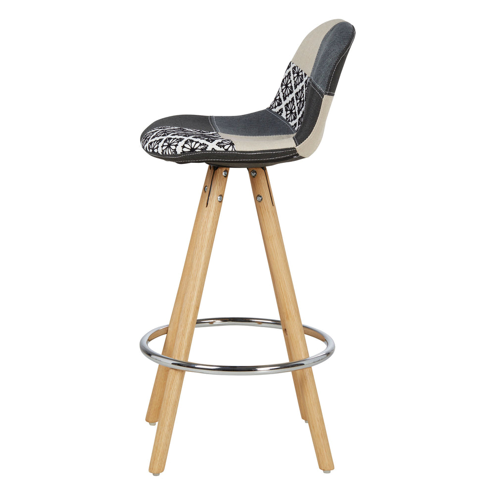 Chaise snack patchwork pied chêne MOSA