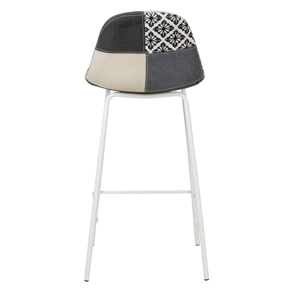 Chaise snack patchwork pied métal blanc MOSA