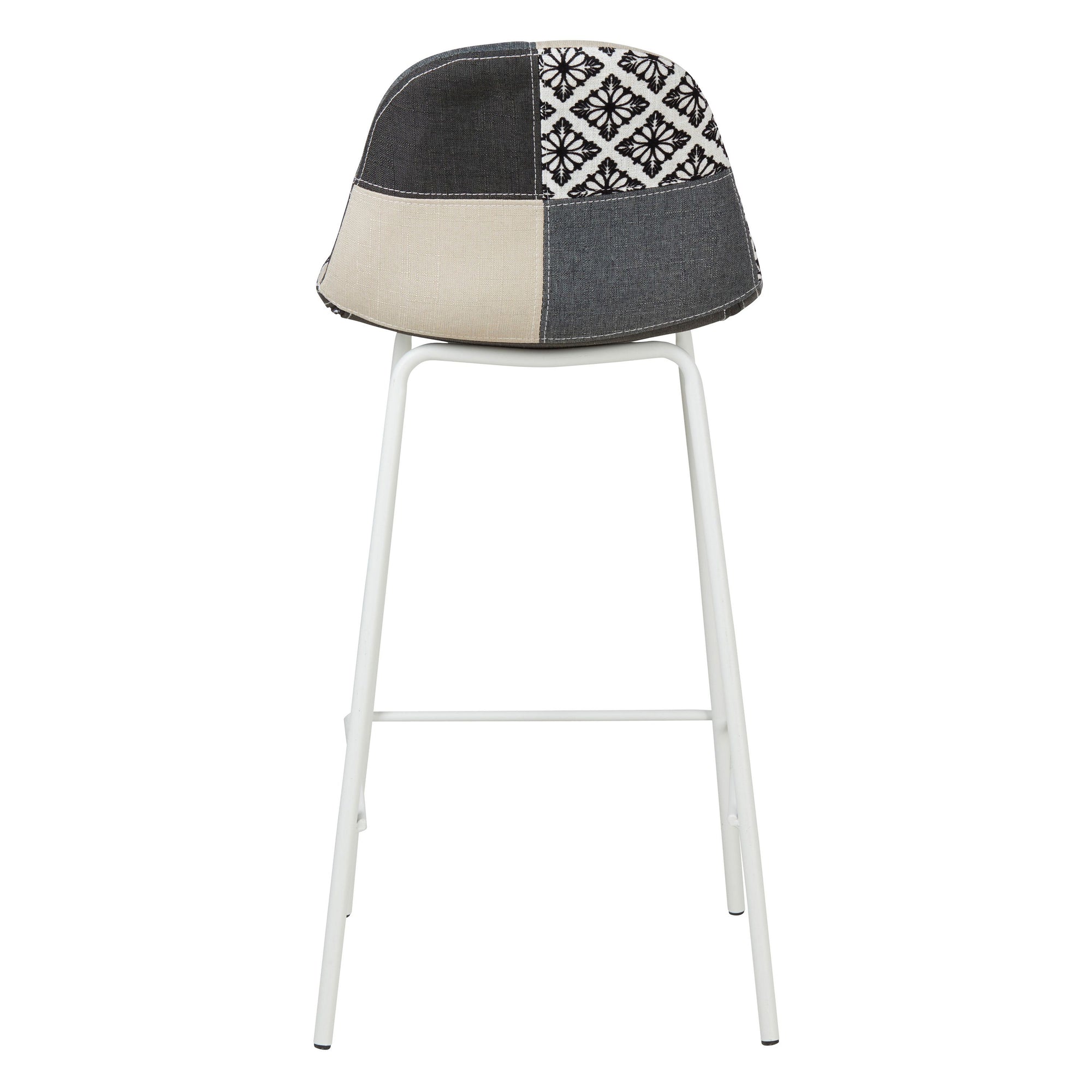 Chaise snack patchwork pied métal blanc MOSA