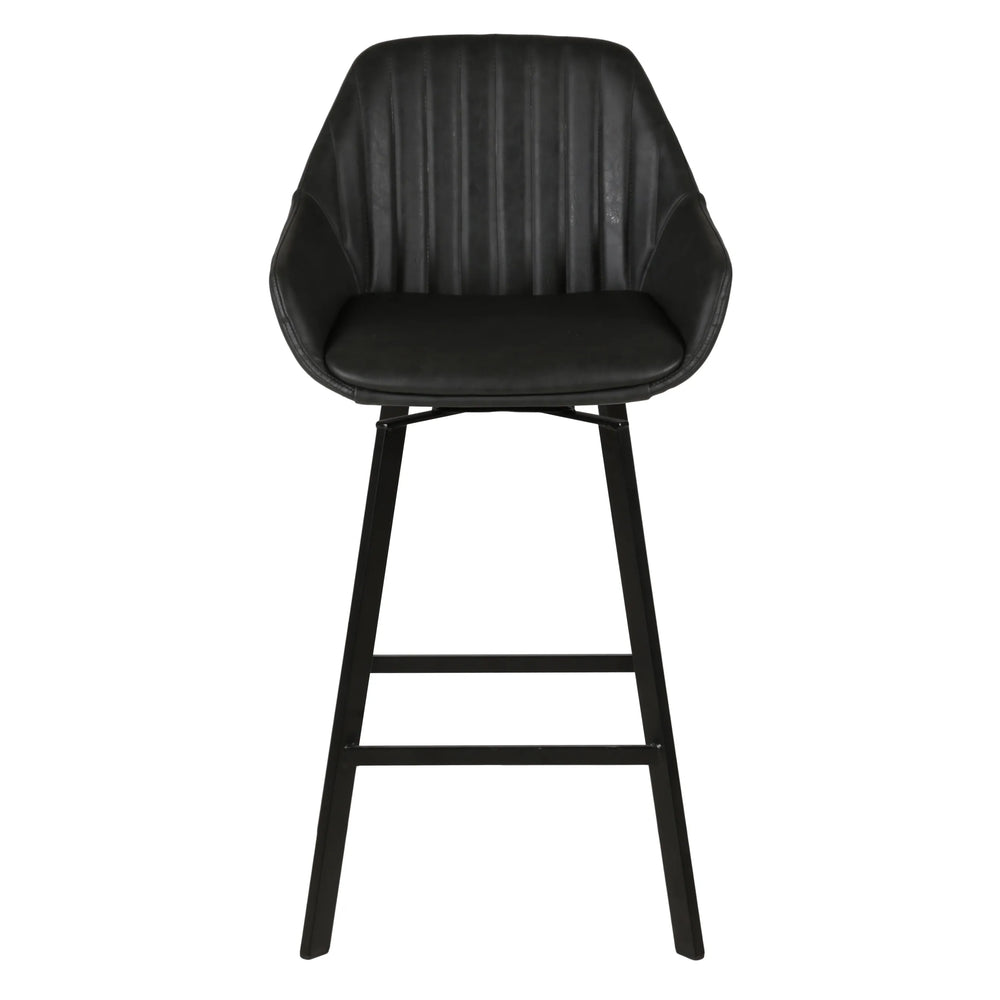 Chaise plan de travail pivotante noir vieilli pieds métal Moss