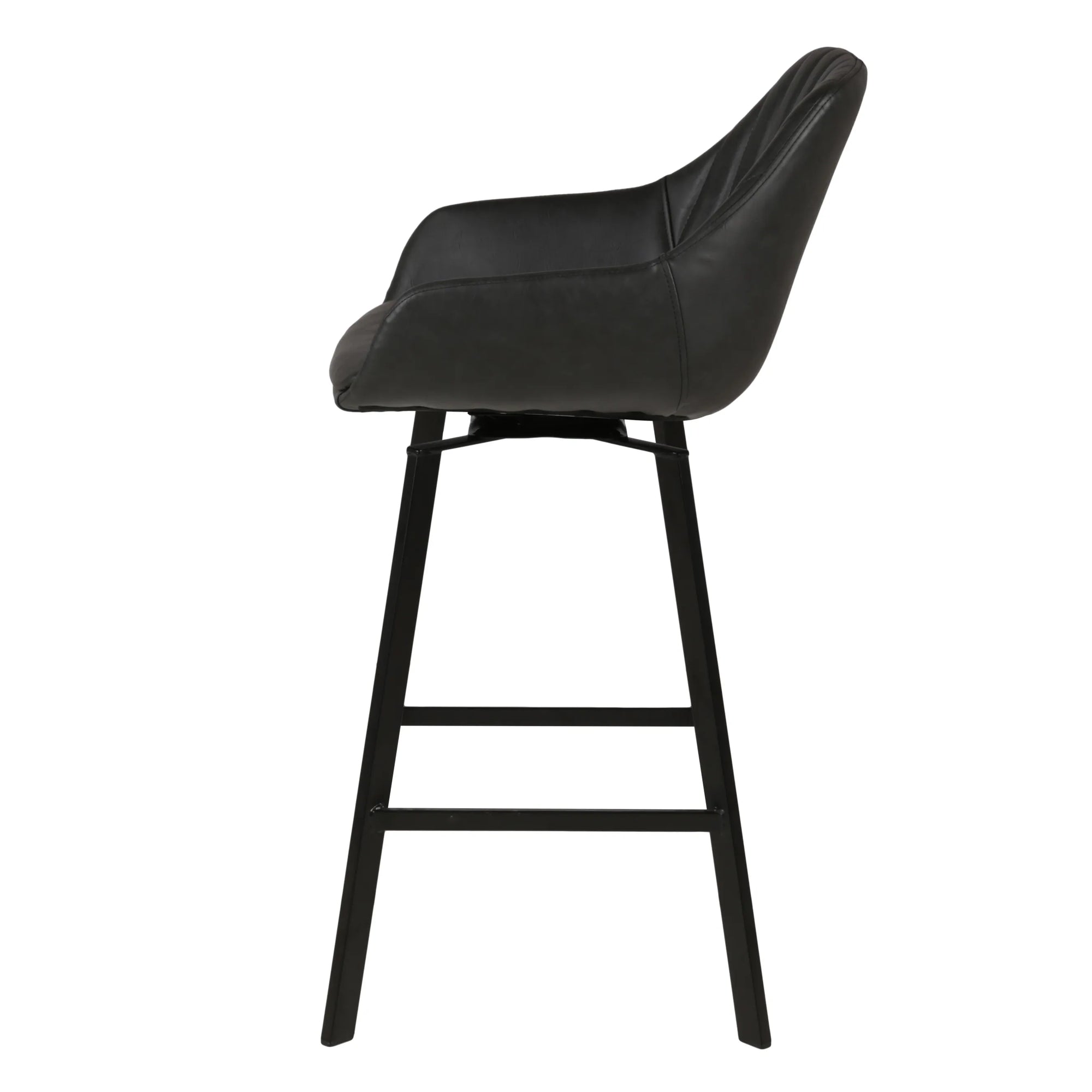 Chaise plan de travail pivotante noir vieilli pieds métal Moss