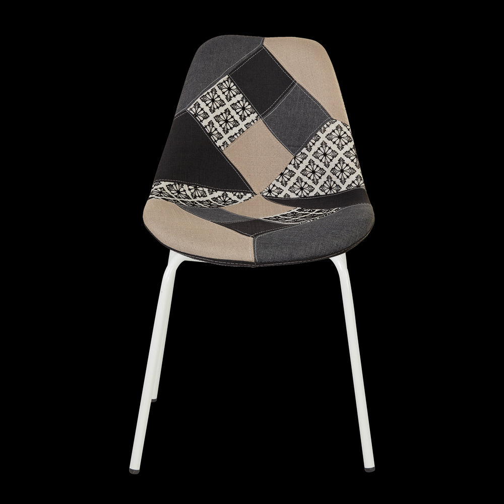 Chaise repas patchwork pied blanc MULTI