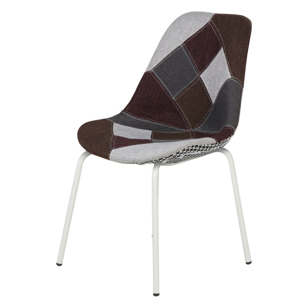 Chaise repas patchwork pied blanc MULTI
