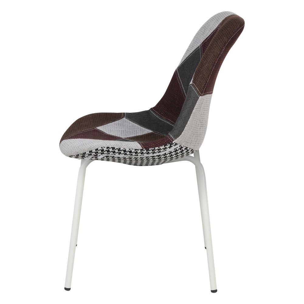 Chaise repas patchwork pied blanc MULTI