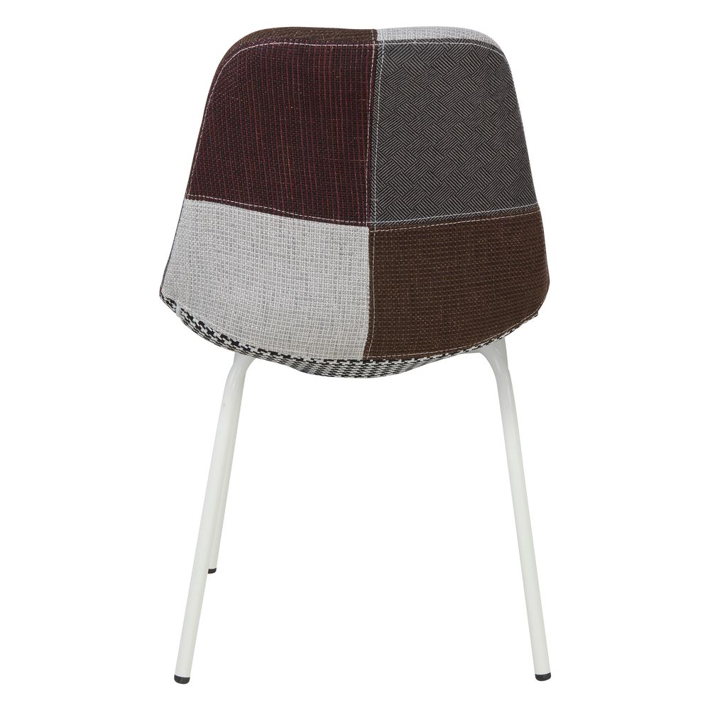 Chaise repas patchwork pied blanc MULTI