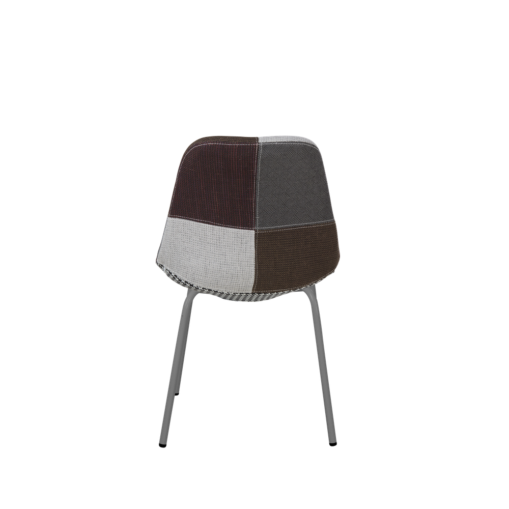 Chaise repas patchwork pied gris MULTI