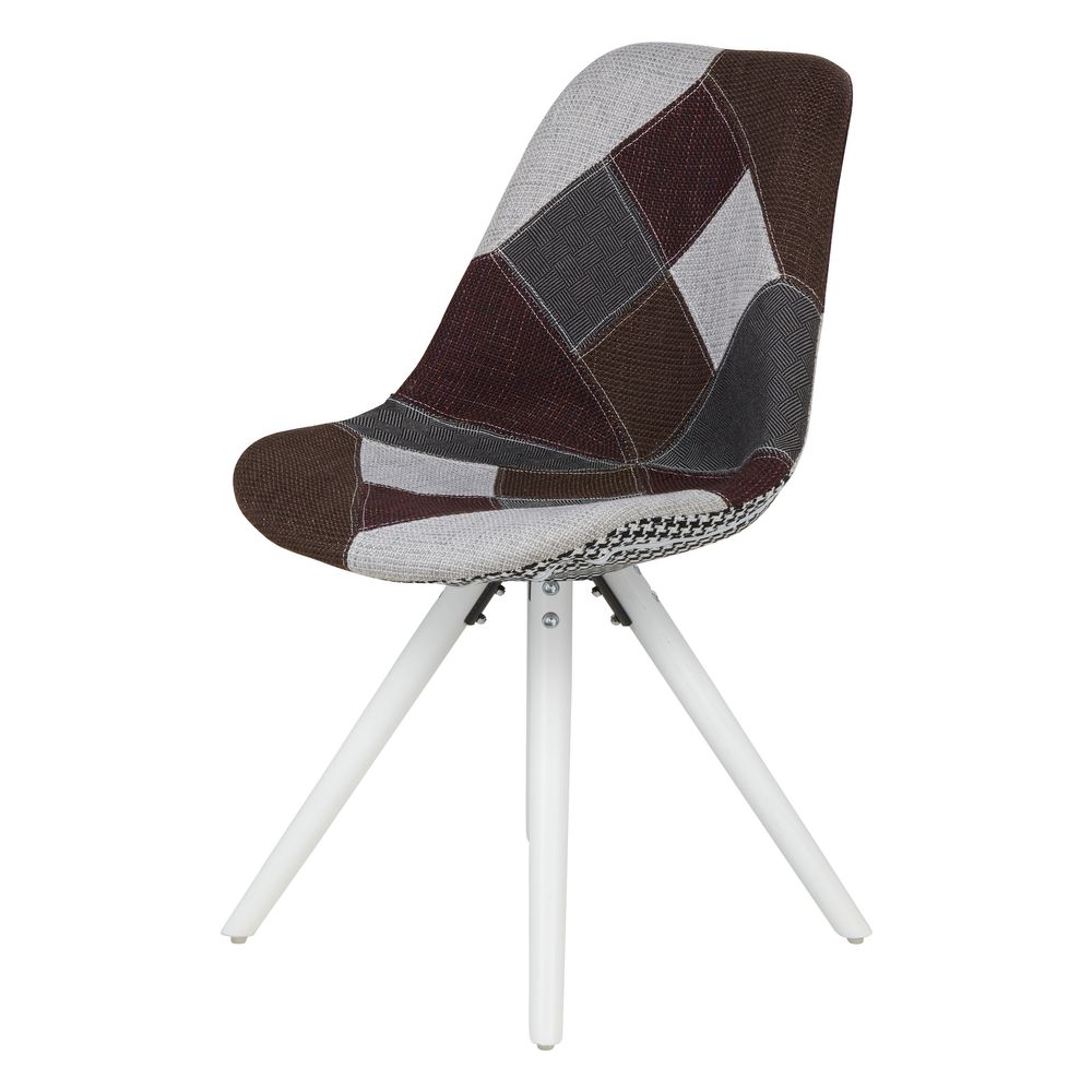 Chaise repas patchwork pied blanc MULTI