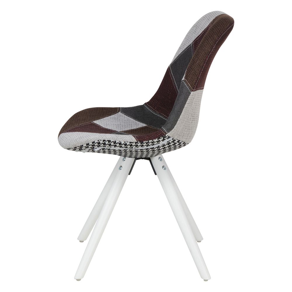 Chaise repas patchwork pied blanc MULTI