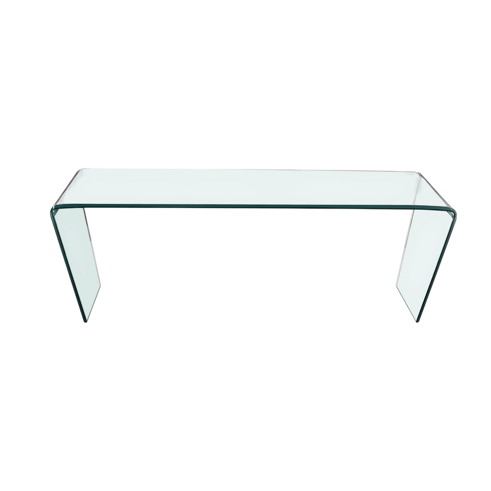 Table basse 120 cm en verre trempé transparent