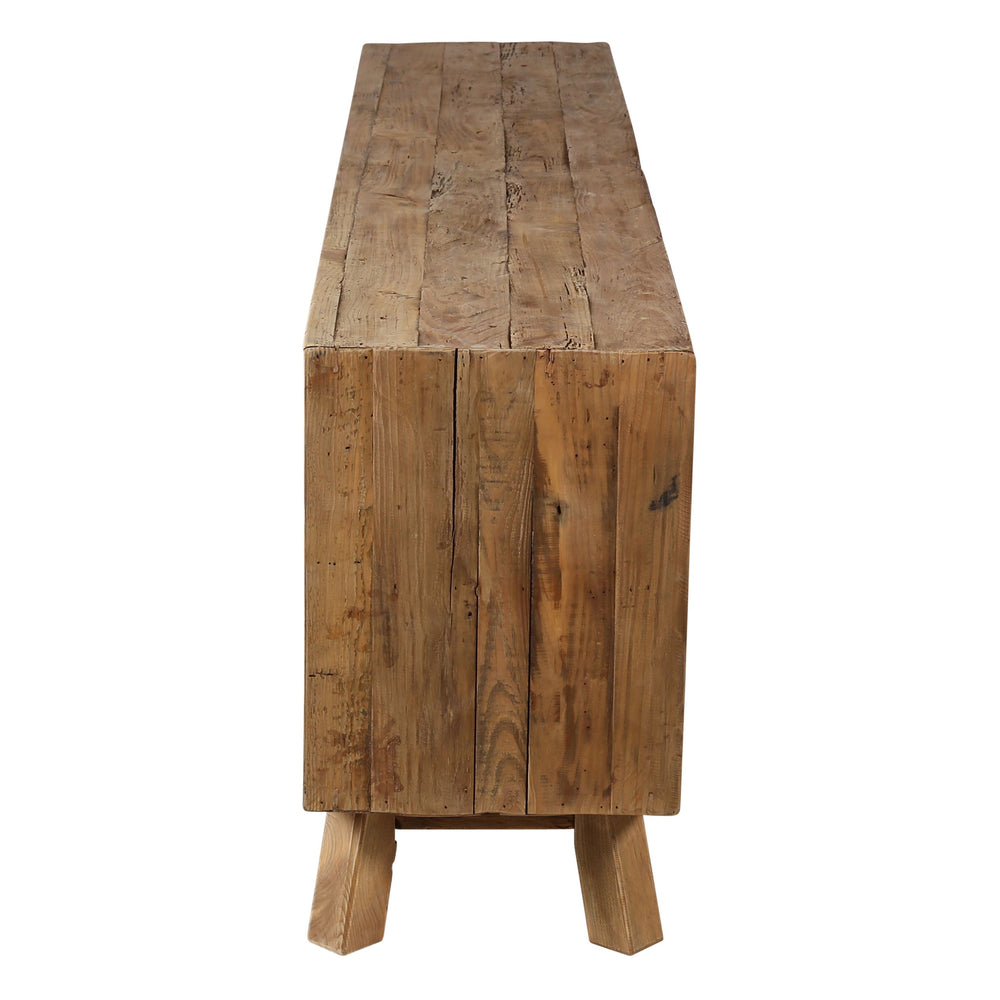 Meuble TV en bois pin recyclé 4 portes - Nebraska