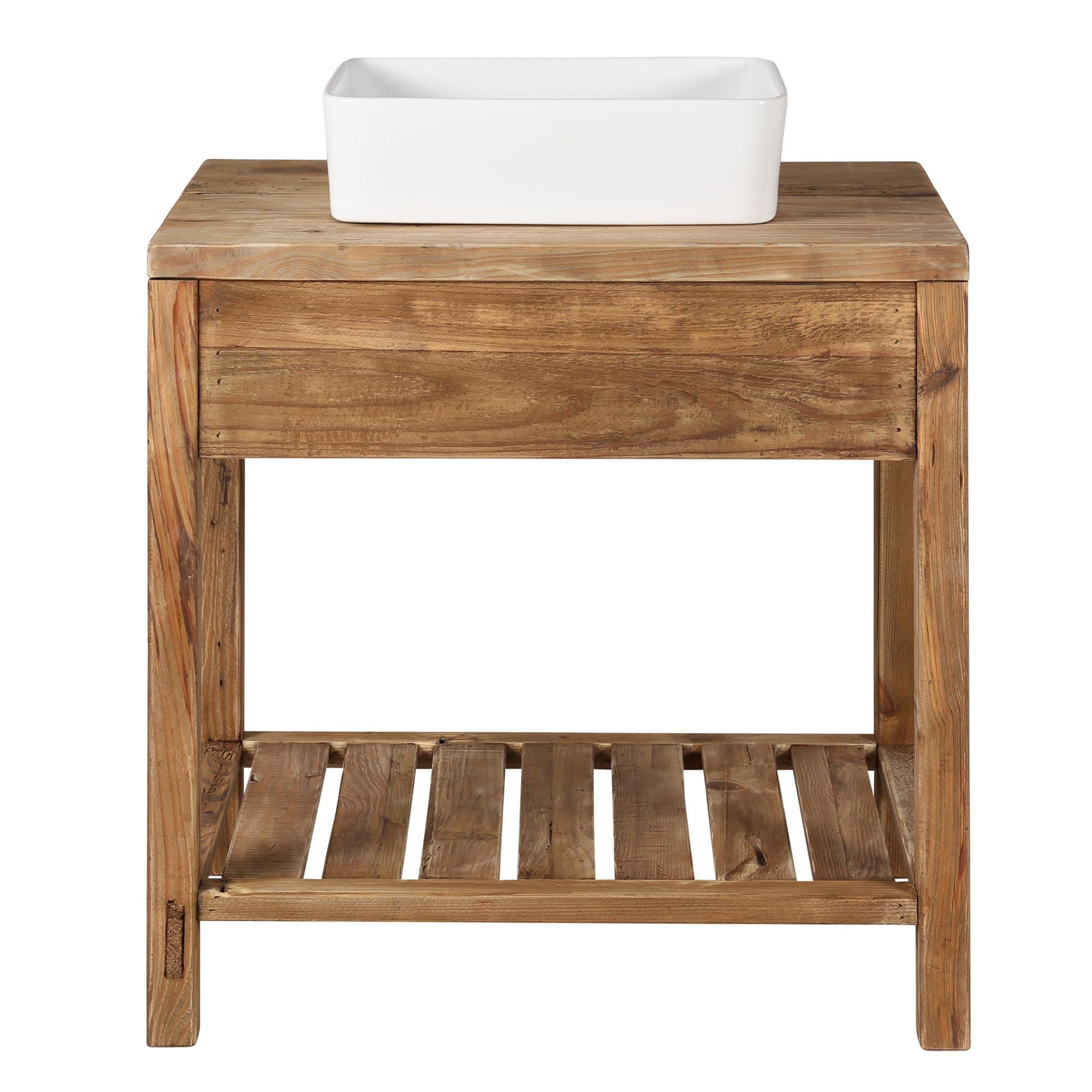 Meuble de salle de bain en pin recyclé 80 cm Nebraska