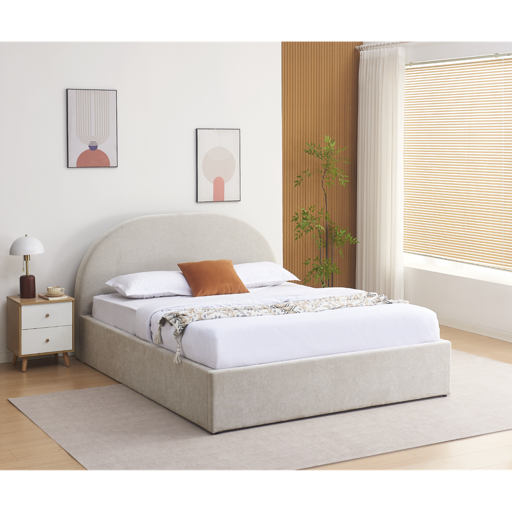 Lit coffre 140 x 190 cm beige