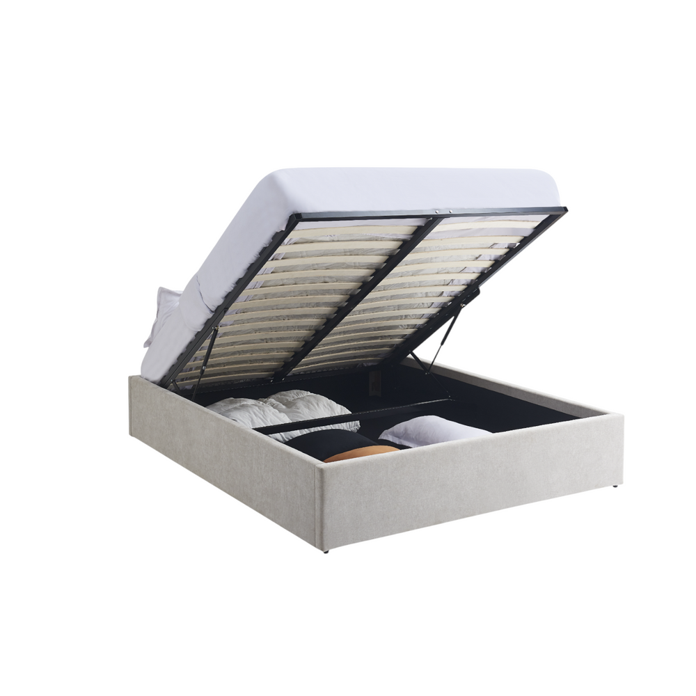 Lit coffre 140 x 190 cm beige