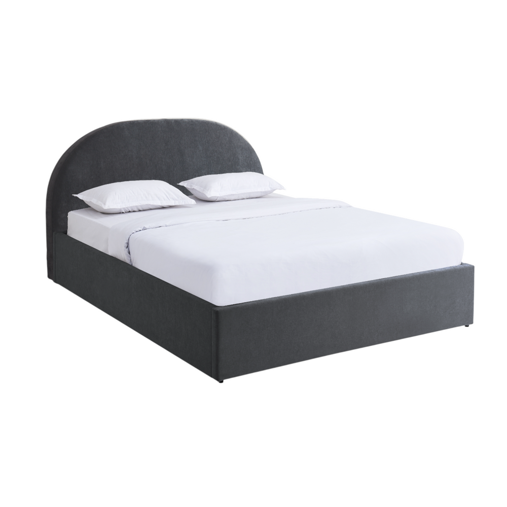 Lit coffre 140 x 190 cm gris