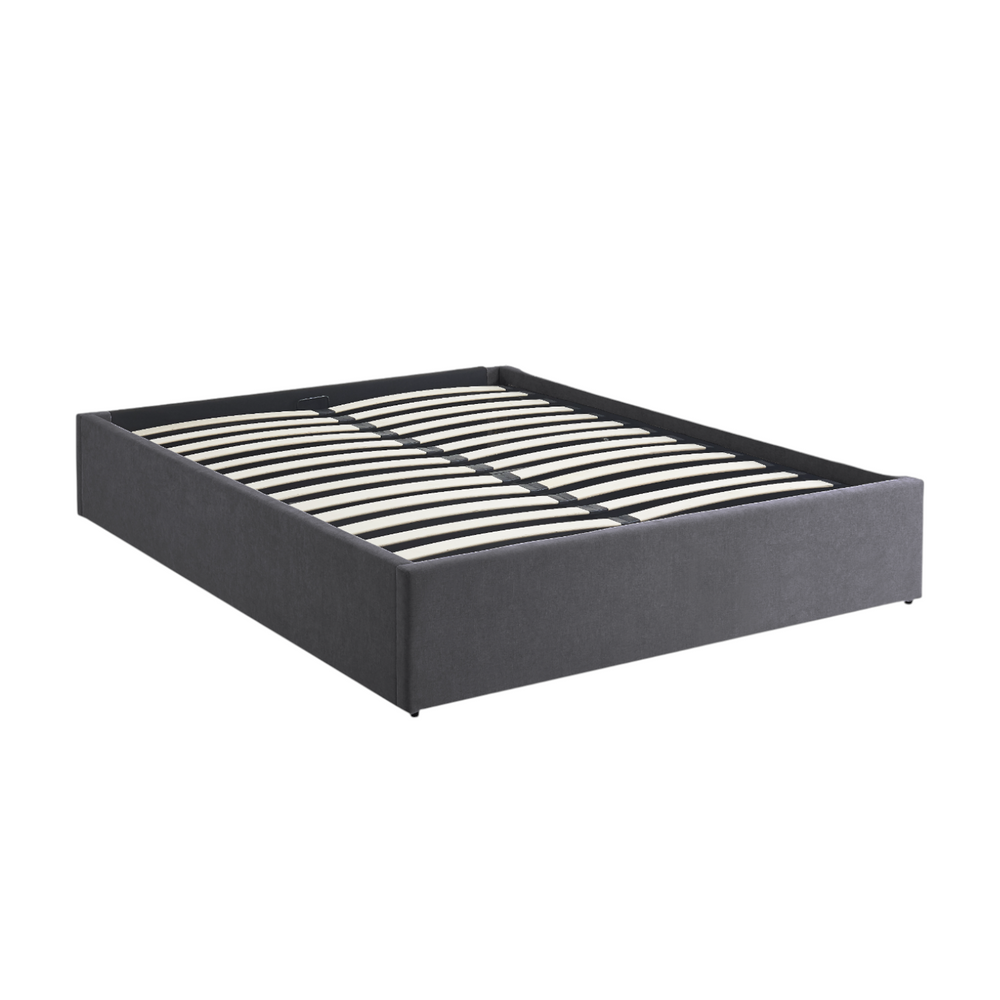 Lit coffre 160 x 200 cm gris