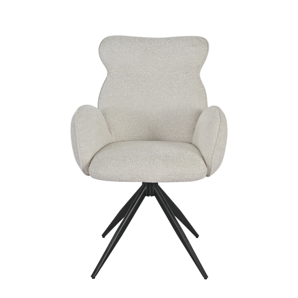Chaise repas pivotante auto-return chenillé beige