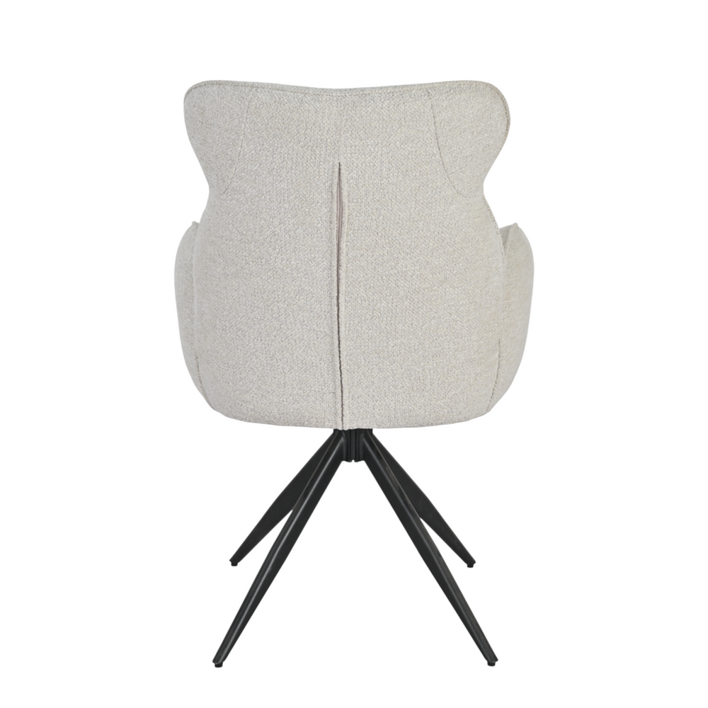 Chaise repas pivotante auto-return chenillé beige
