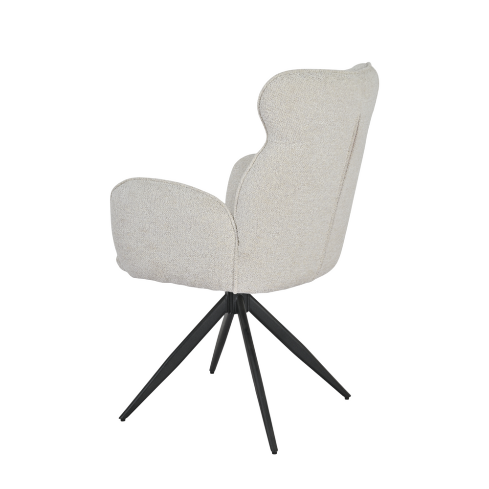 Chaise repas pivotante auto-return chenillé beige