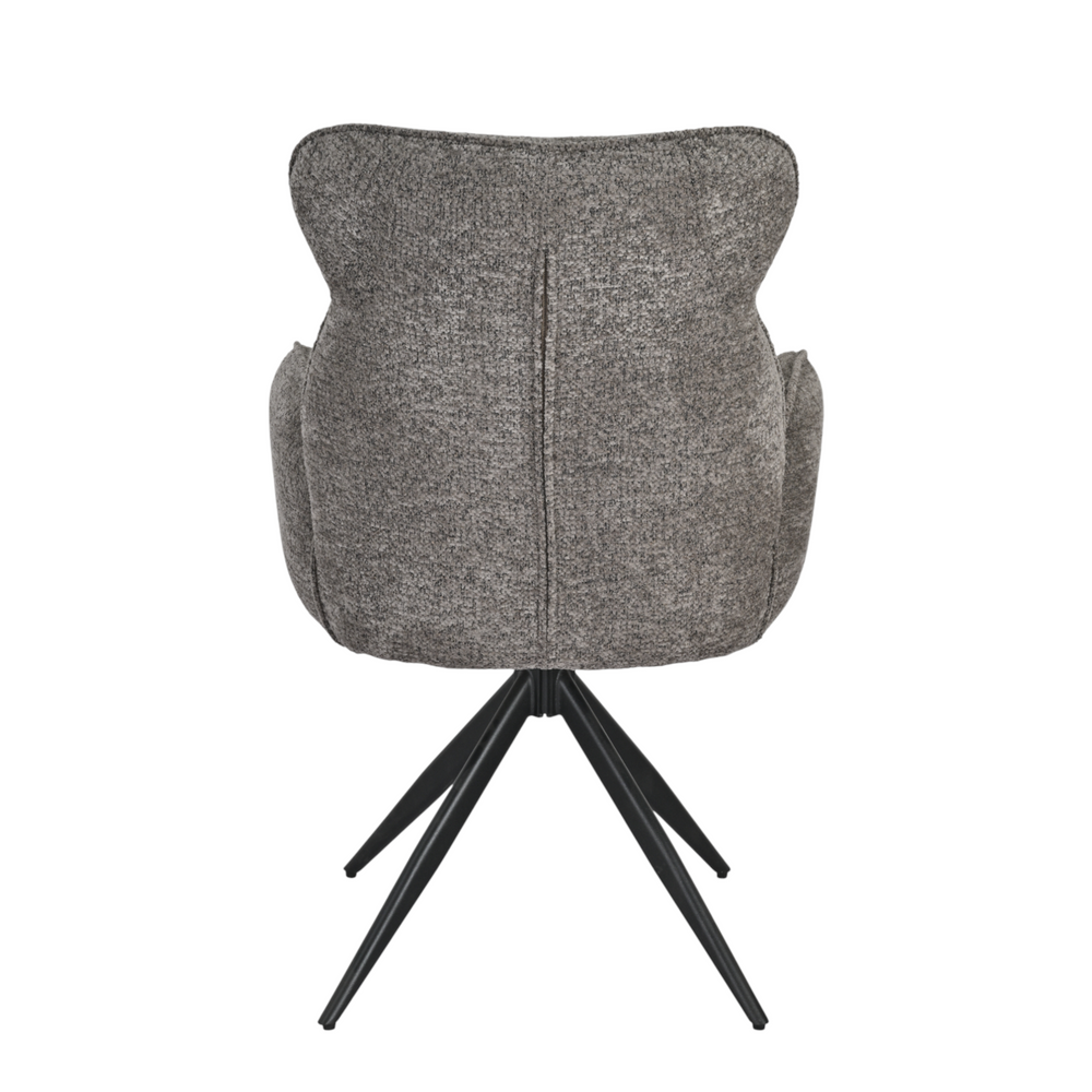 Chaise repas pivotante auto-return chenillé gris