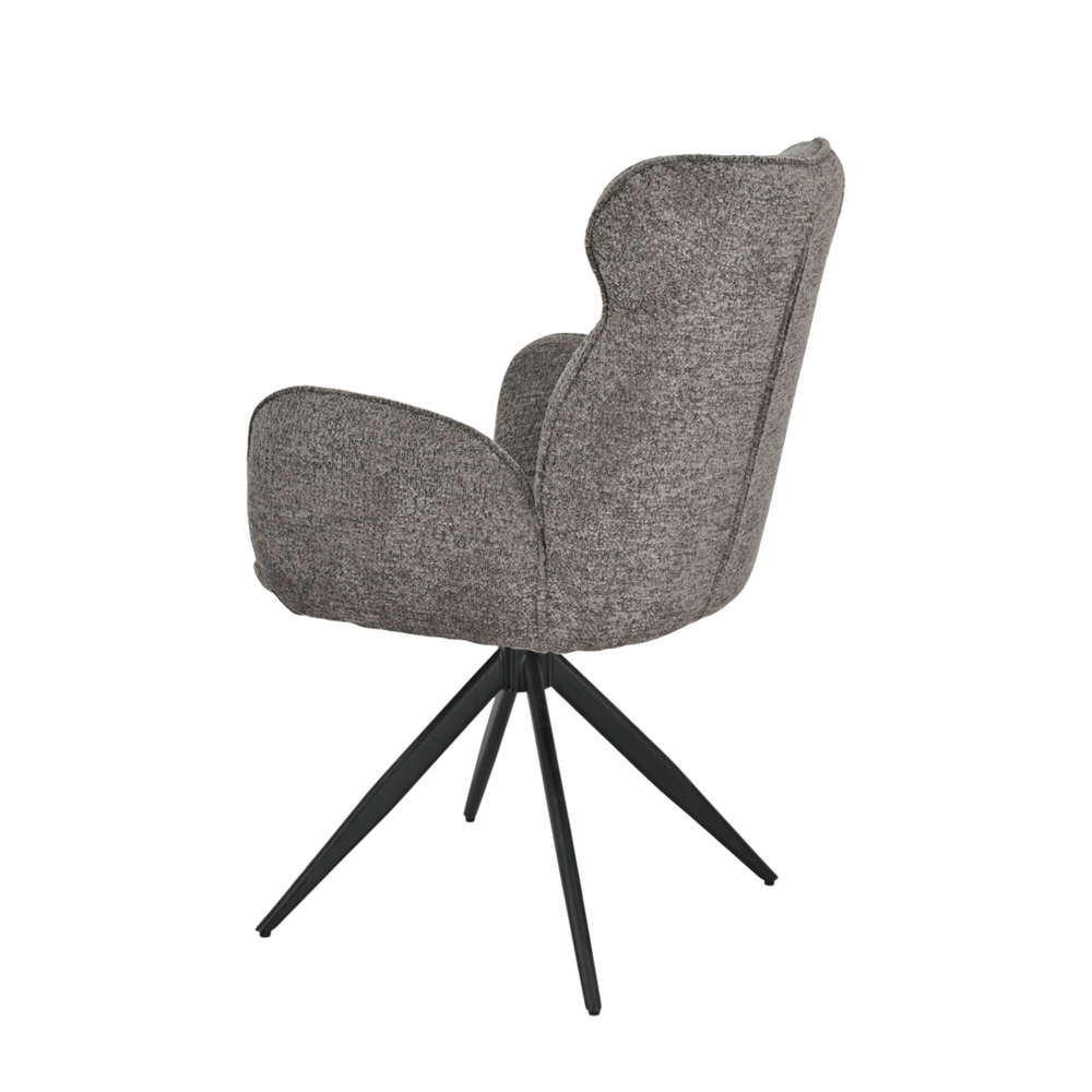 Chaise repas pivotante auto-return chenillé gris