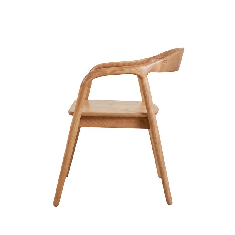 Chaise repas avec accoudoirs en frêne naturel OLGA