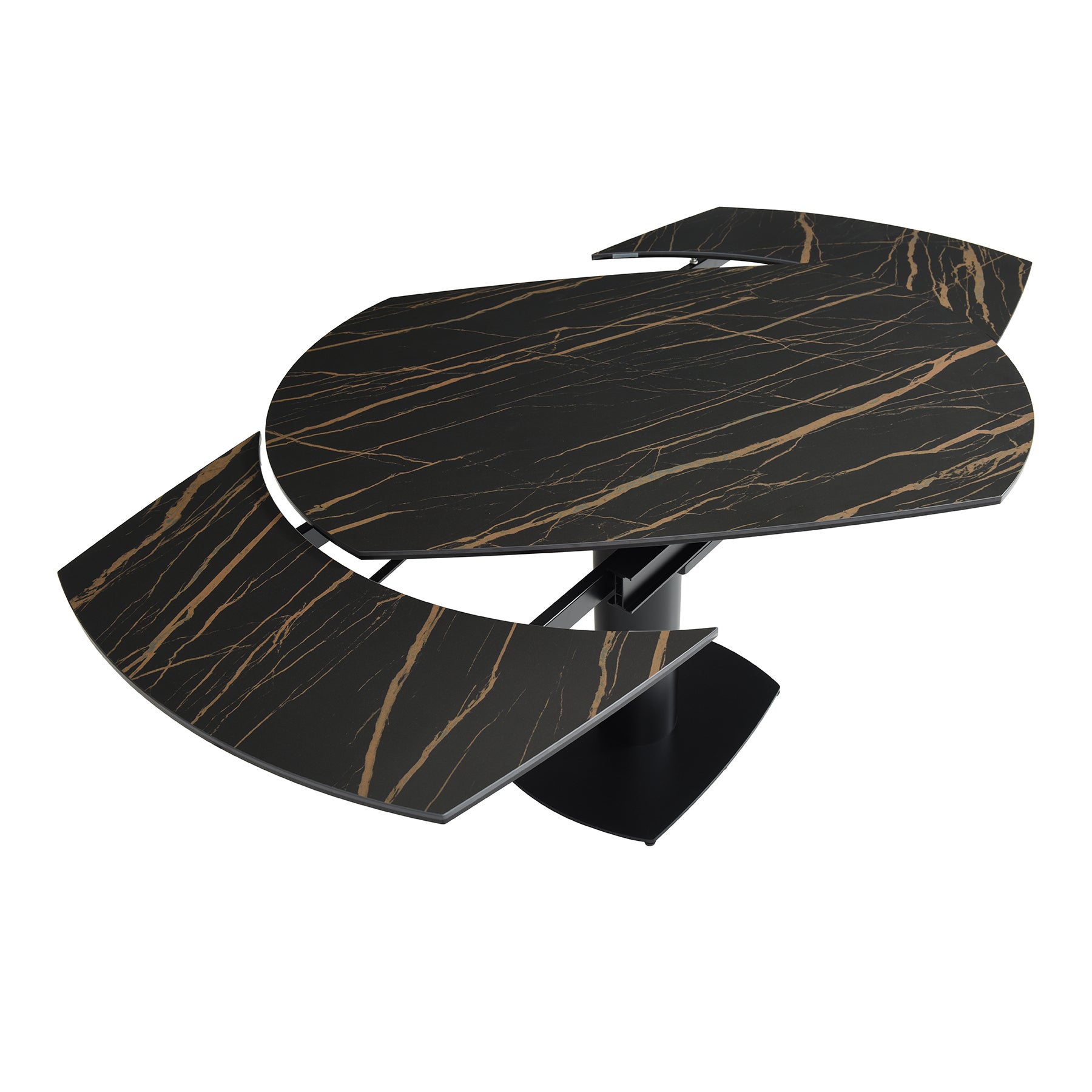 Table repas céramique noir 120cm avec allonge ORLA