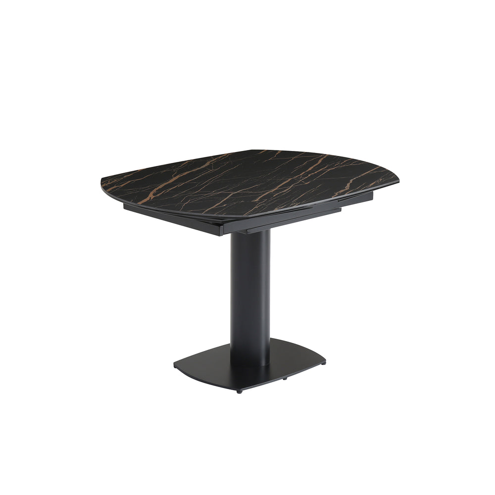 Table repas céramique noir 120cm avec allonge ORLA