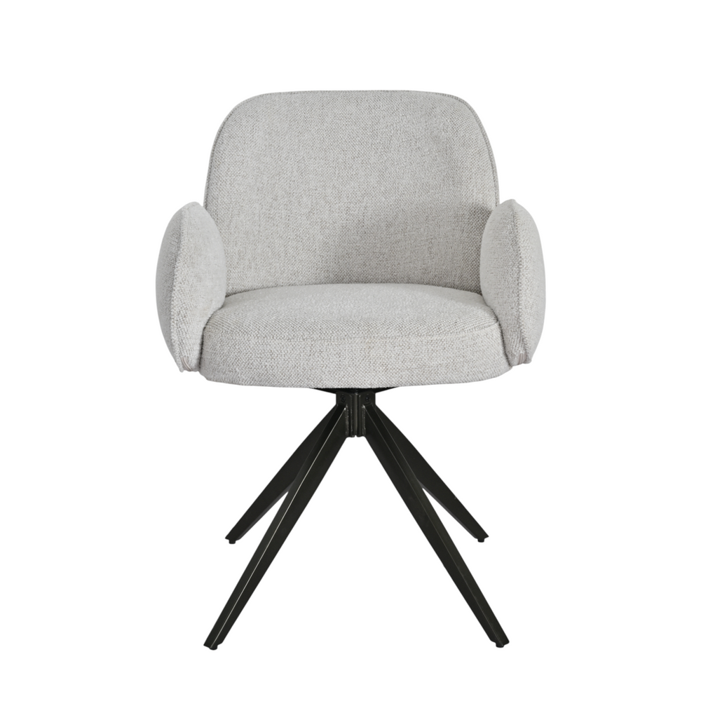 Chaise repas accoudoir tissu beige