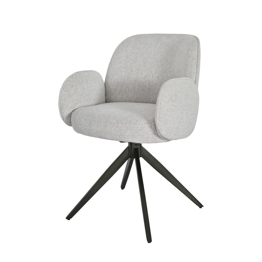Chaise repas accoudoir tissu beige