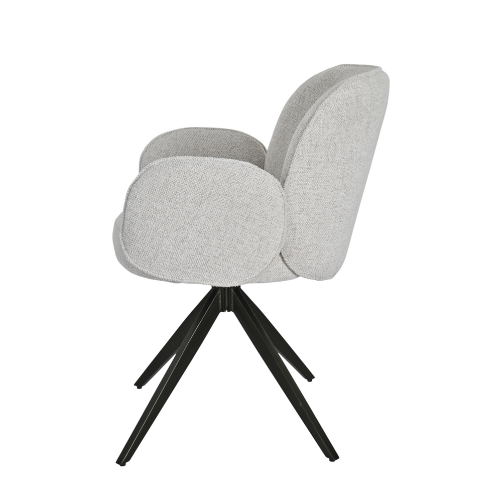 Chaise repas accoudoir tissu beige