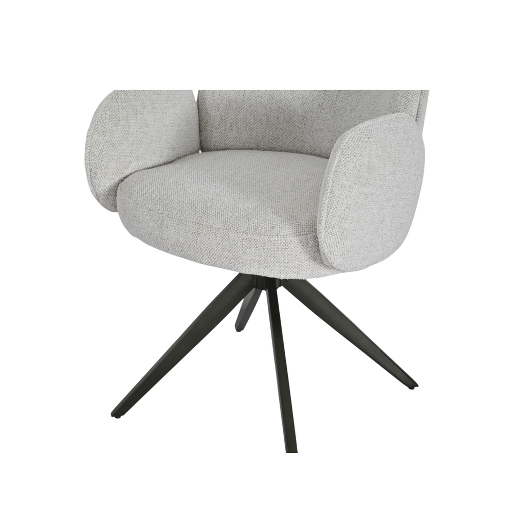 Chaise repas accoudoir tissu beige