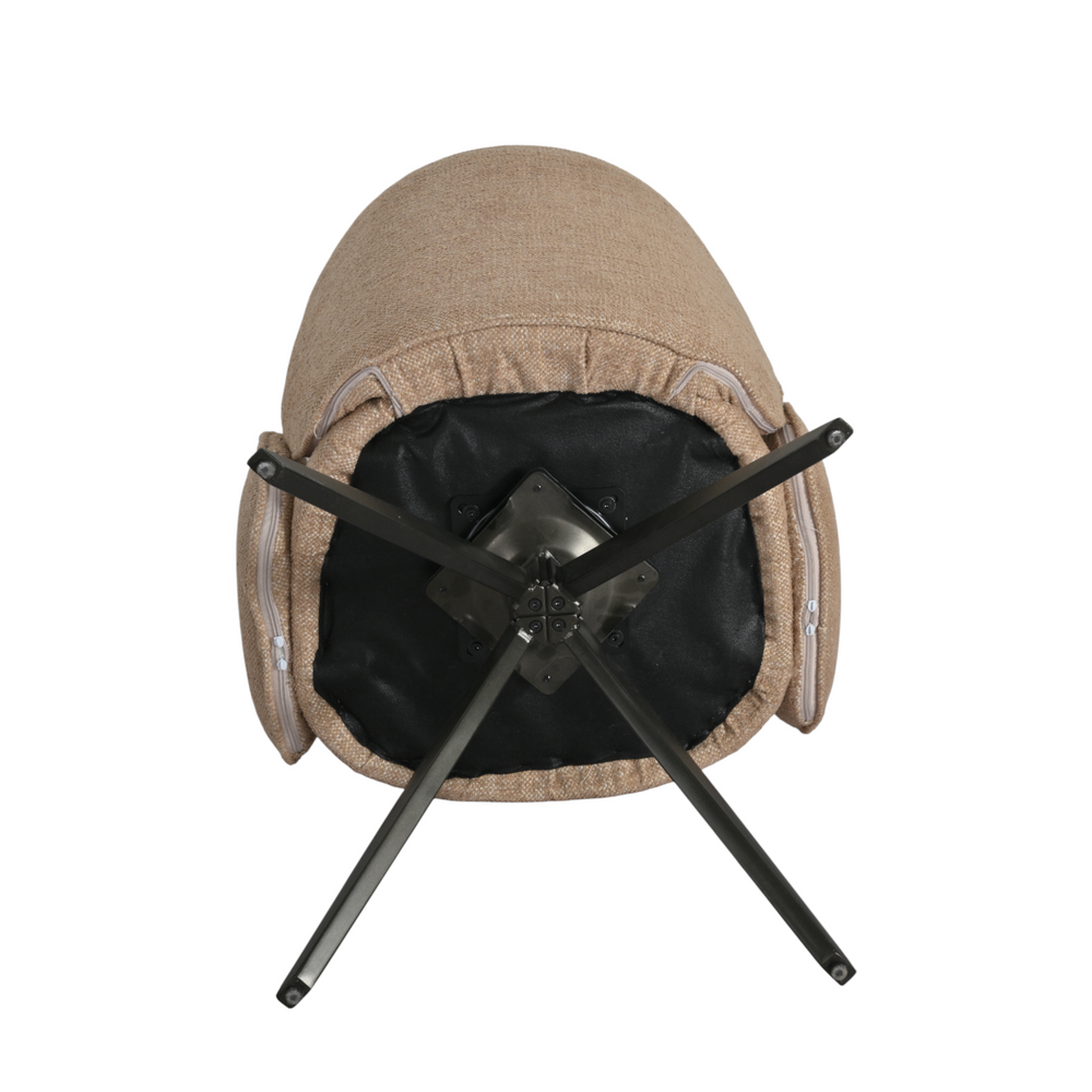 Chaise repas accoudoir tissu camel