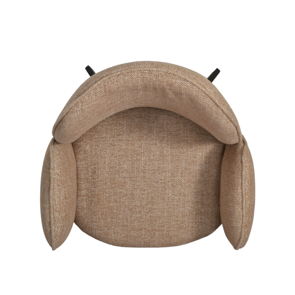 Chaise repas accoudoir tissu camel