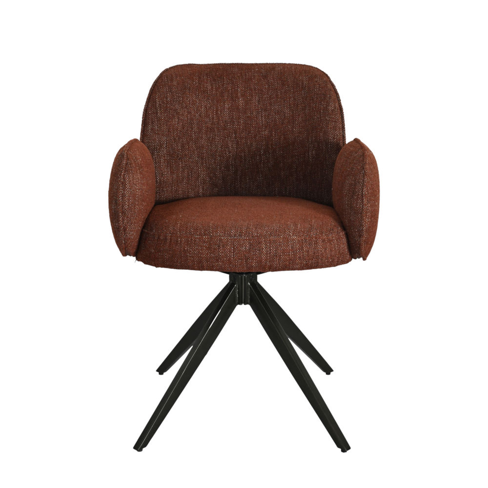 Chaise repas accoudoir tissu bordeaux