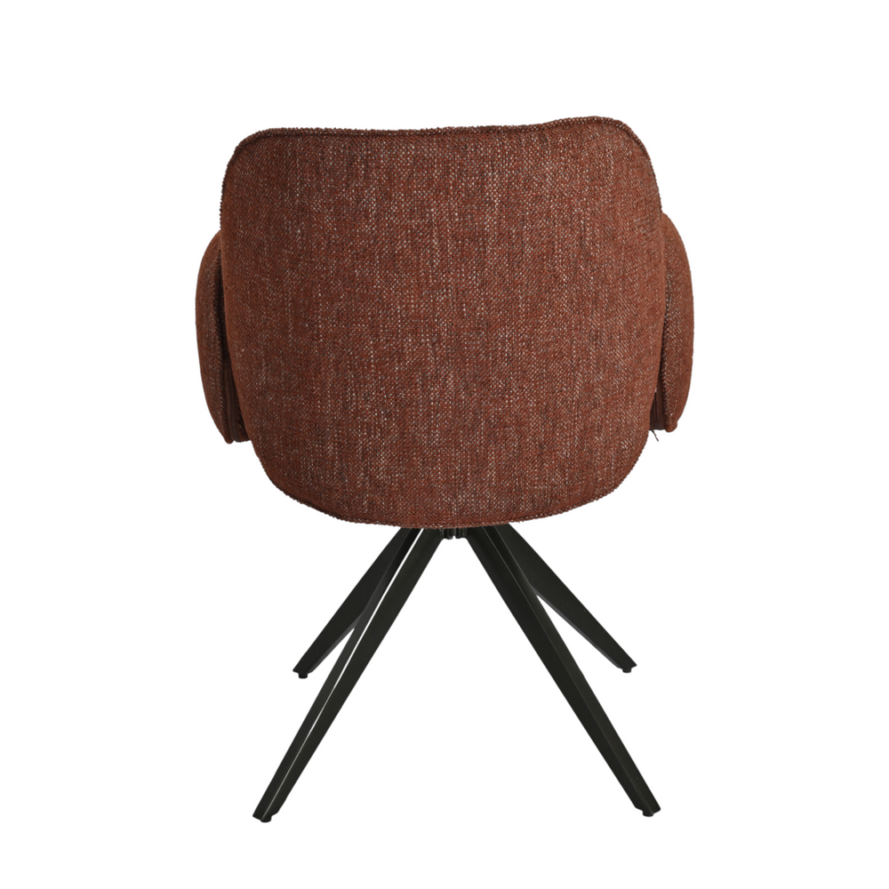 Chaise repas accoudoir tissu bordeaux