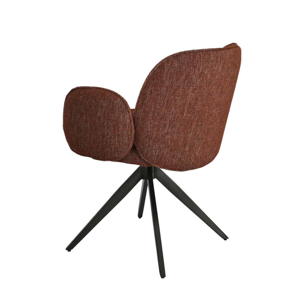 Chaise repas accoudoir tissu bordeaux