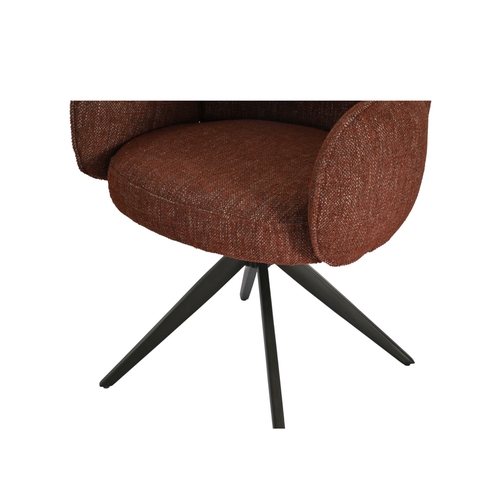 Chaise repas accoudoir tissu bordeaux