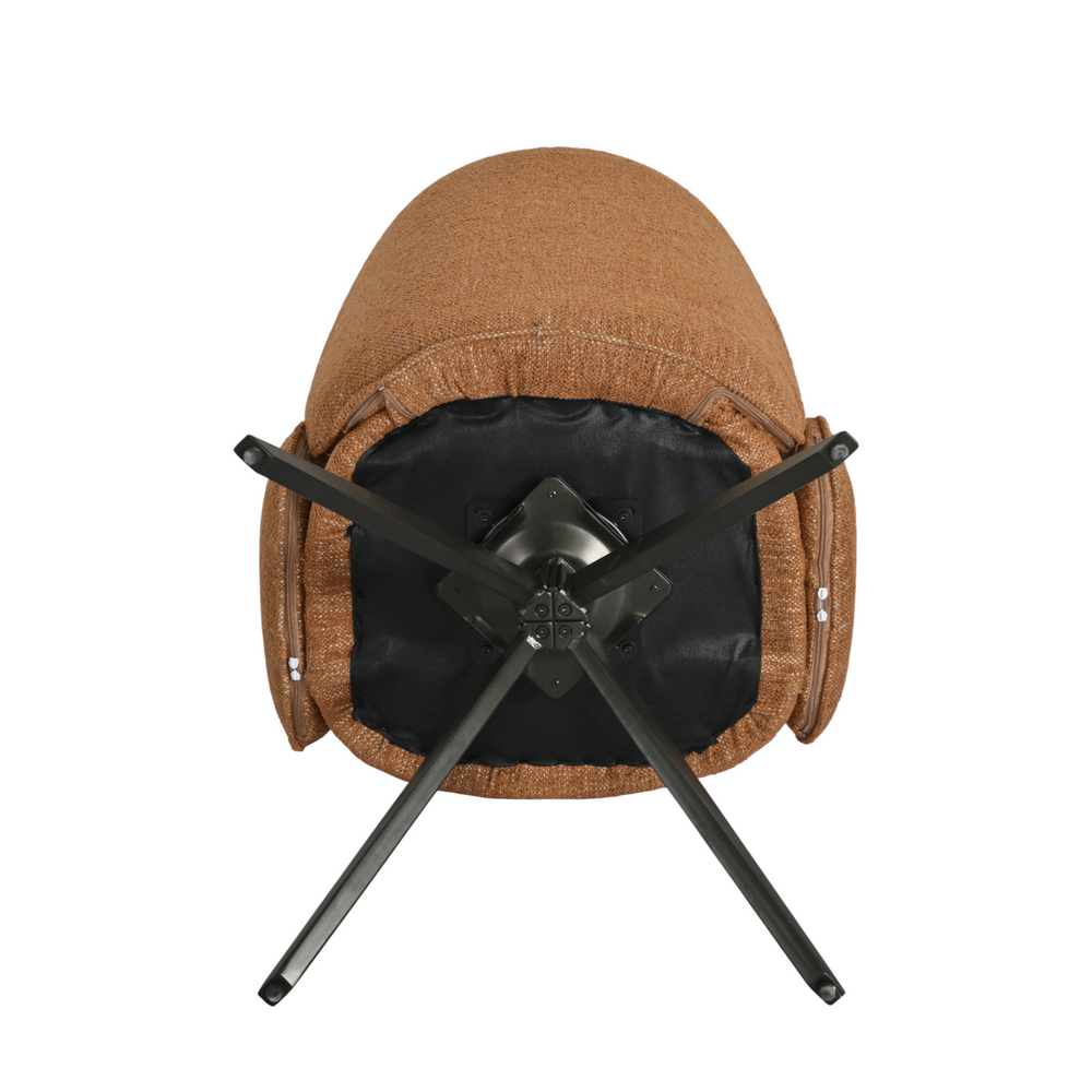 Chaise repas accoudoir tissu caramel