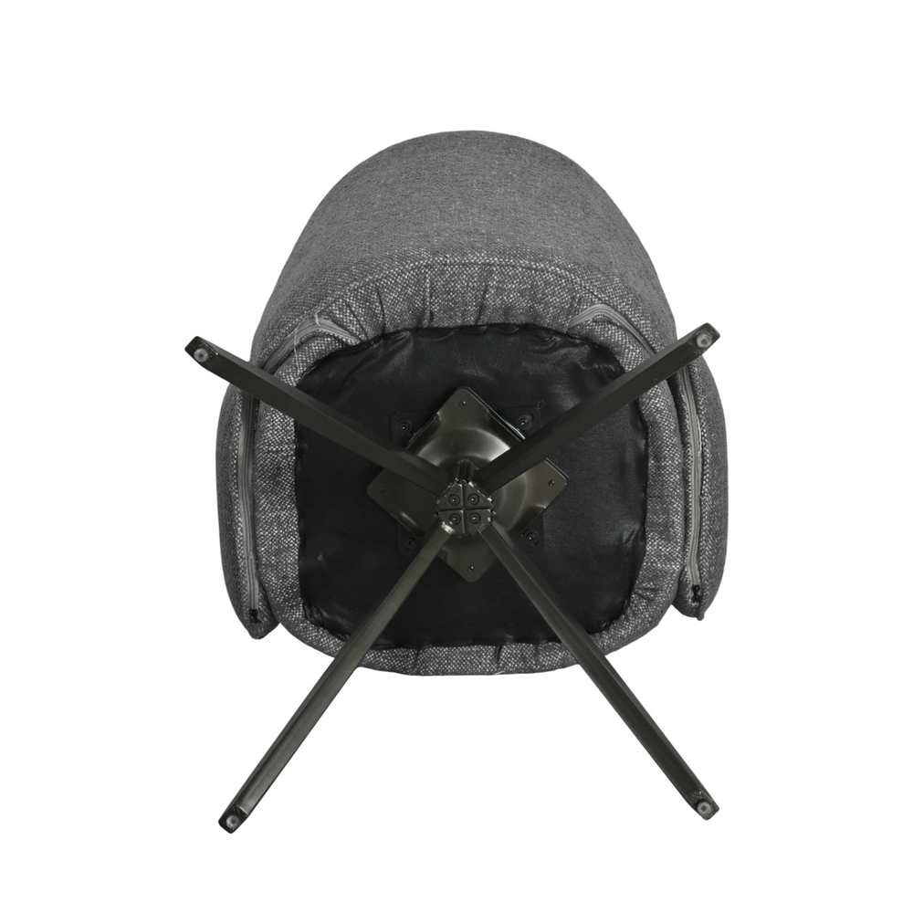 Chaise repas accoudoir tissu gris