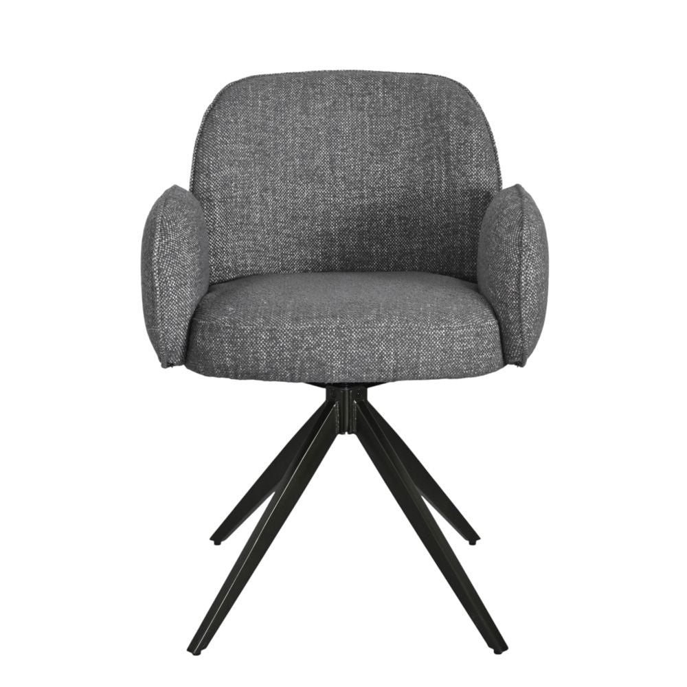Chaise repas accoudoir tissu gris