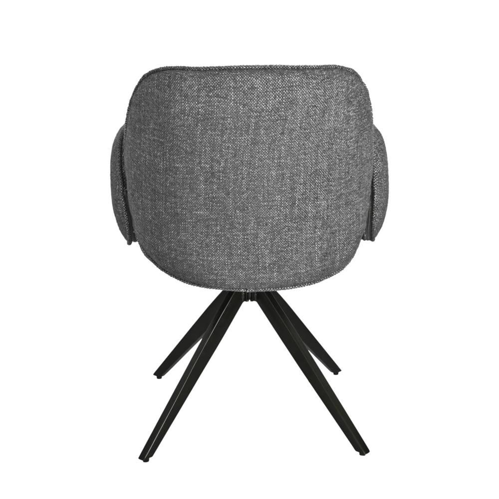 Chaise repas accoudoir tissu gris