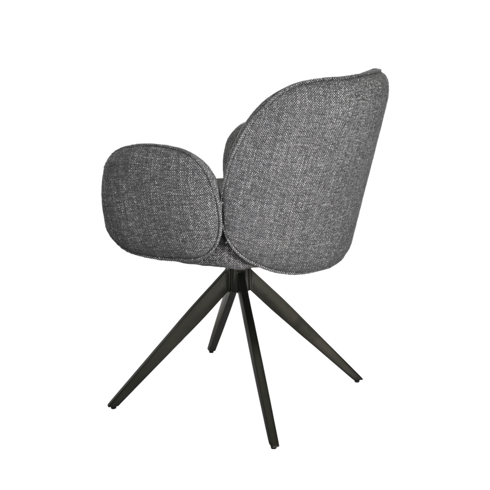 Chaise repas accoudoir tissu gris