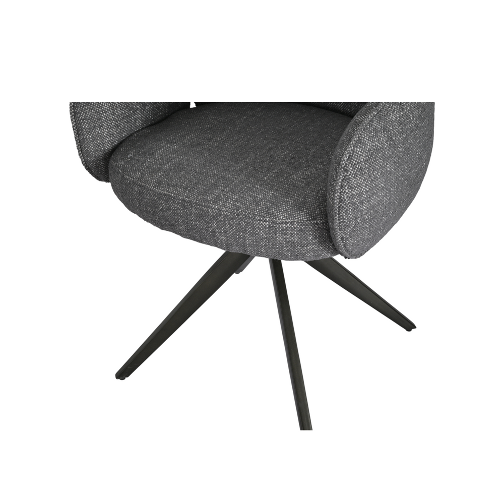 Chaise repas accoudoir tissu gris