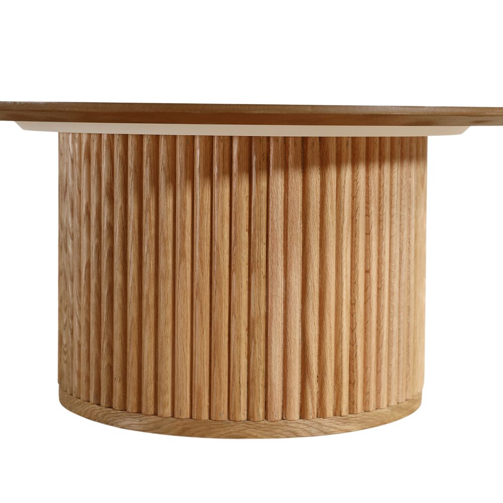Table basse D80 cm placage chêne
