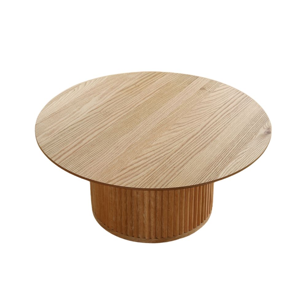 Table basse D80 cm placage chêne