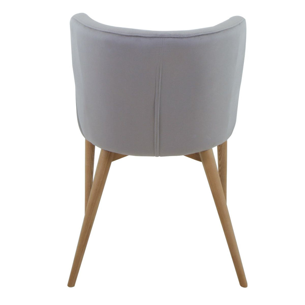 Chaise accoudoirs gris clair velours PARIS