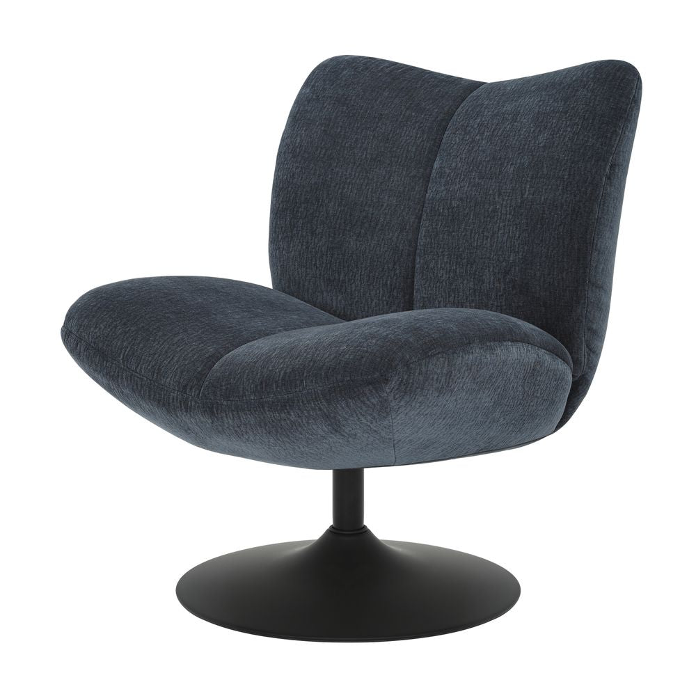 Fauteuil pivotant tissu bleu marine