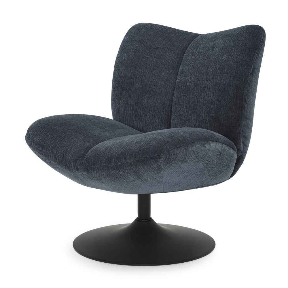 Fauteuil pivotant tissu bleu marine