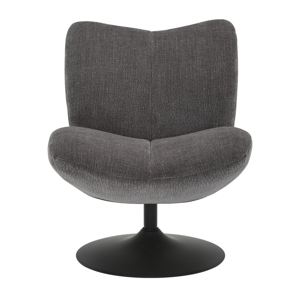 Fauteuil pivotant tissu gris foncé