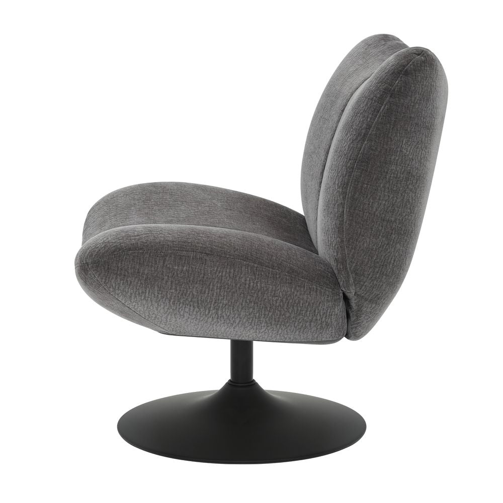Fauteuil pivotant tissu gris foncé